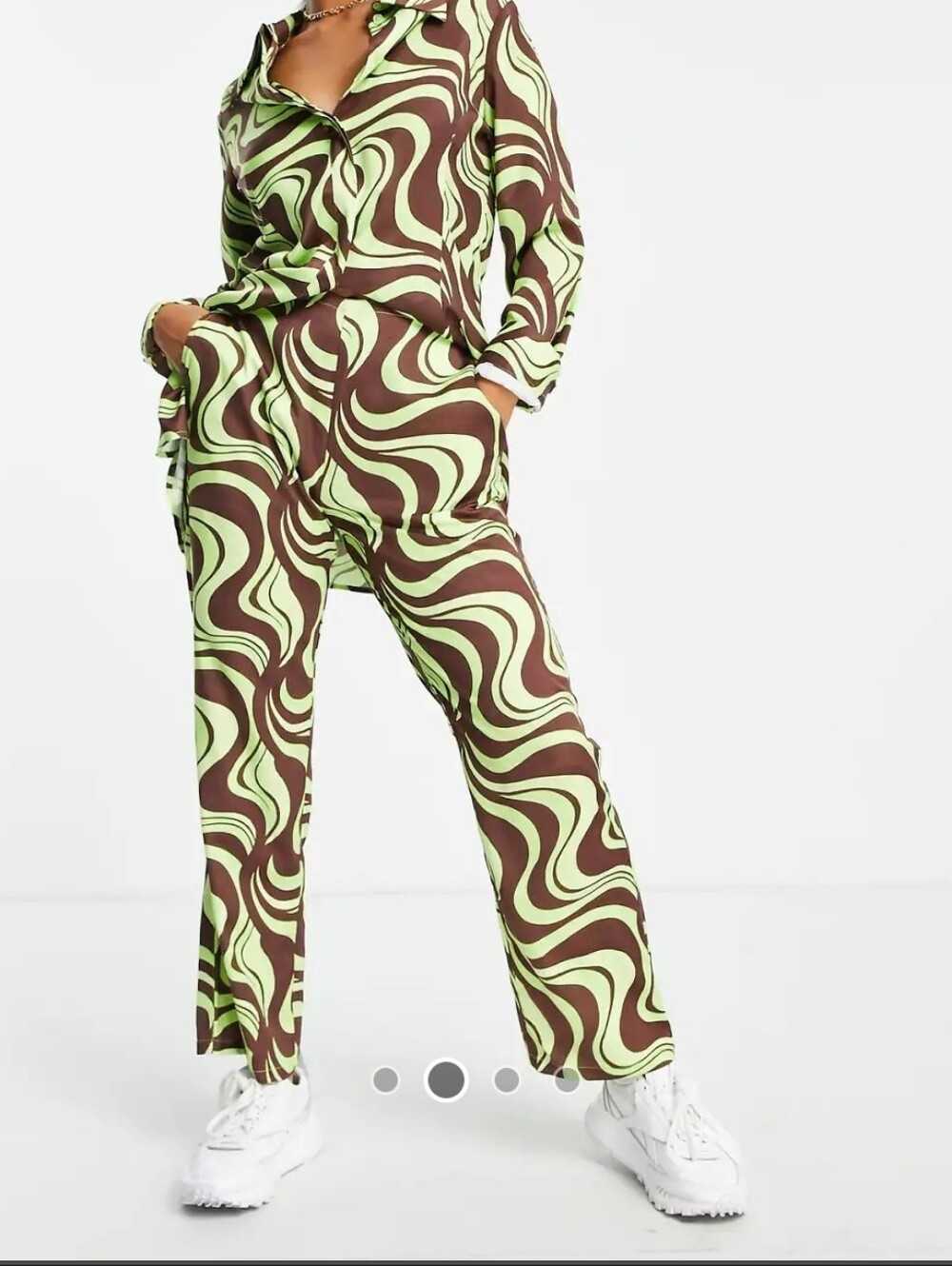 ASOS Design Satin Flare Psychedelic Pants Size 2 NWT